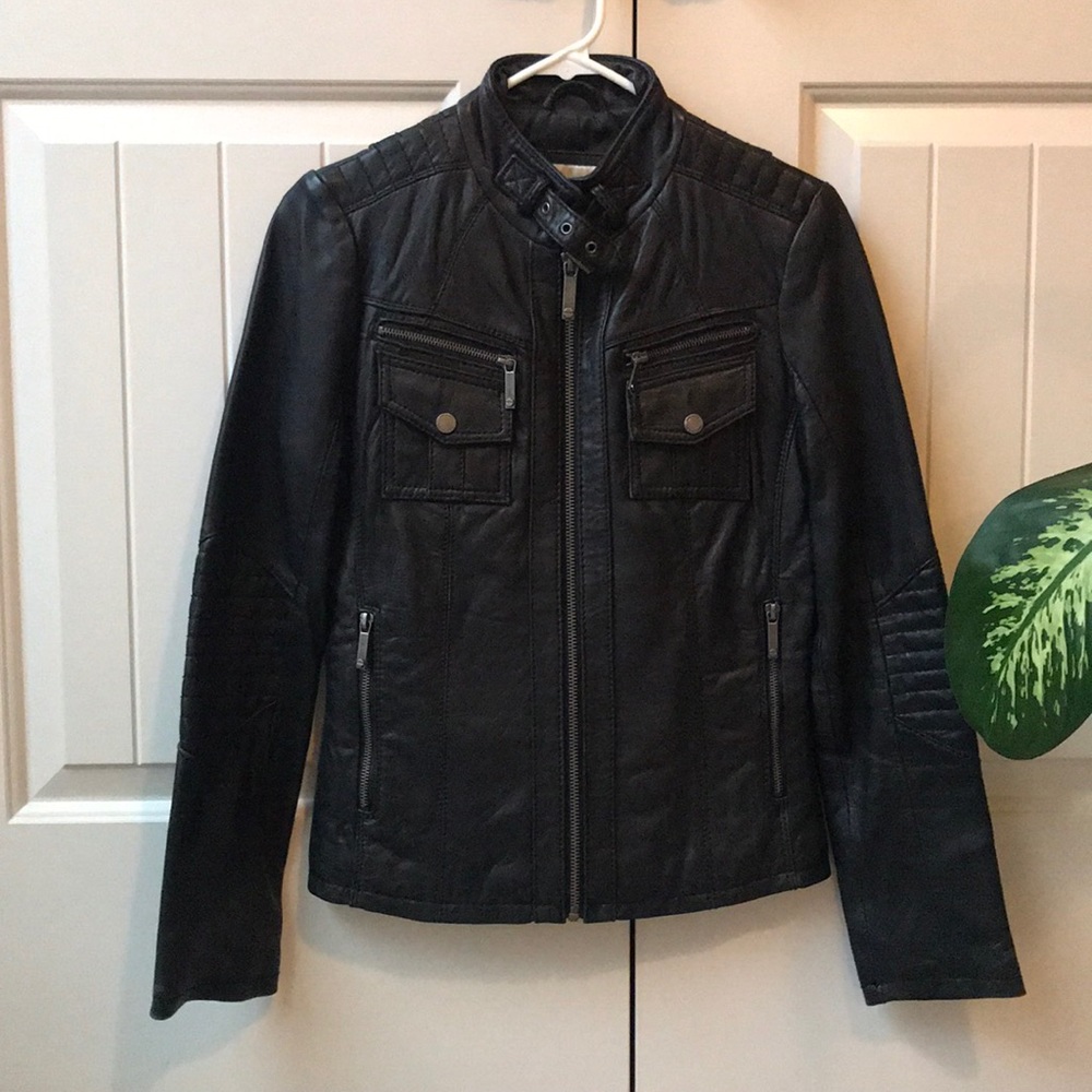 Michael Kors Genuine Leather Moto Jacket